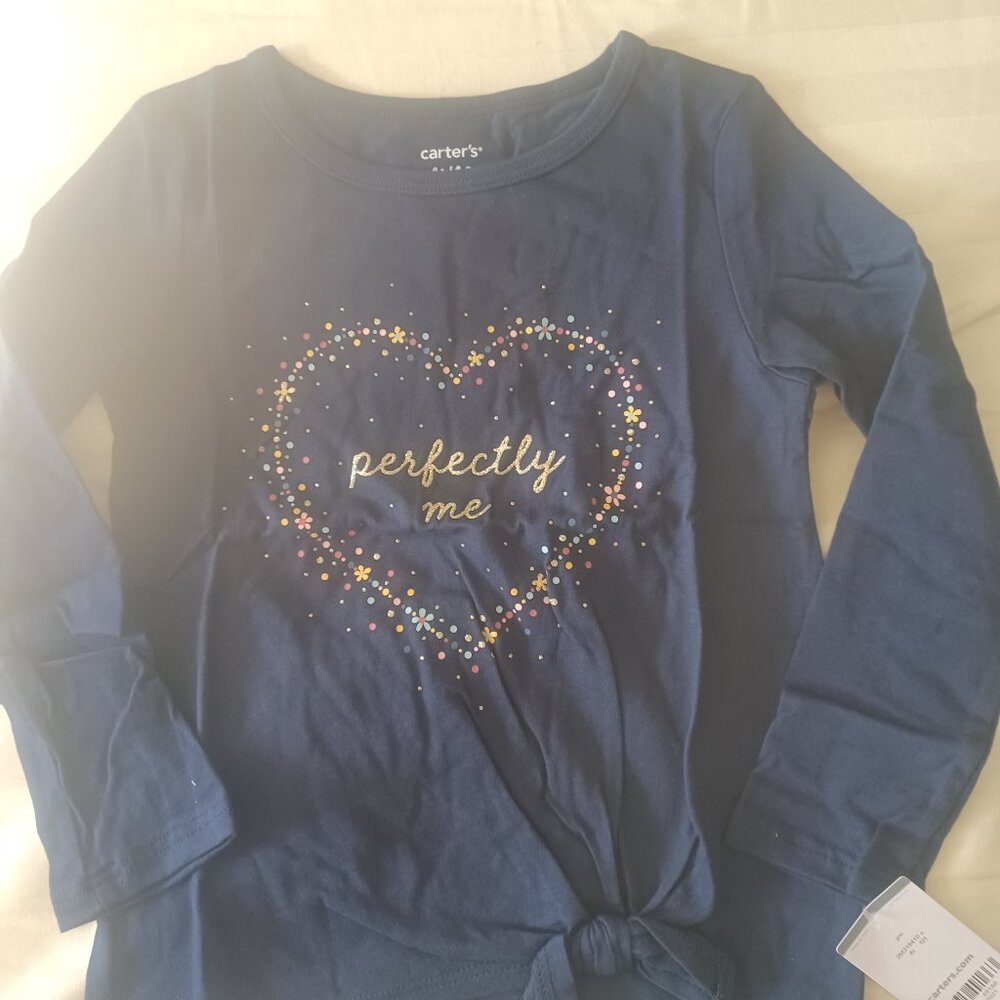 New Carter's "Perfectly Me" Long-Sleeve Heart Top Size 4T